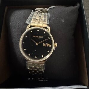 Coach Gold Tone Watch with Black Dial
